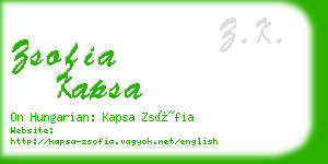 zsofia kapsa business card